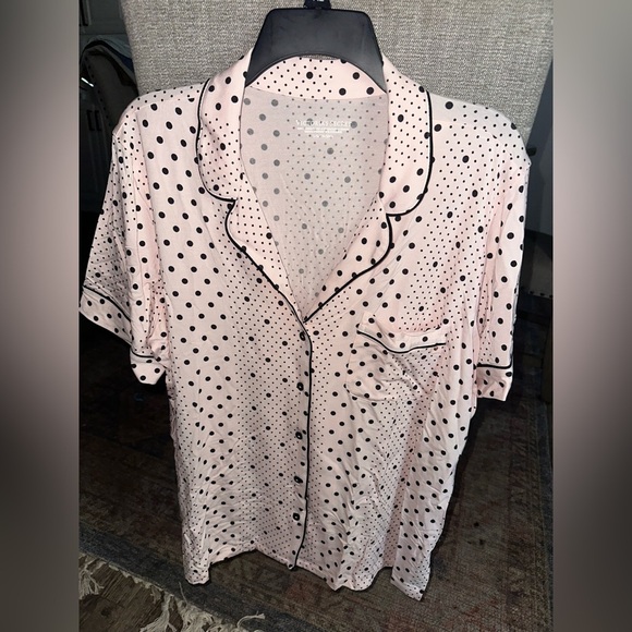 VICTORIA'S SECRET Modal Soft Short Pajama Set, Pink w Black Pok a dots  Size: L - Picture 1 of 6